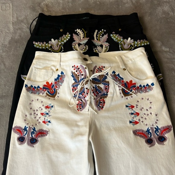 Cynthia Rowley Set (2) Embroider Poplin Twill Lace Up Pant Jeans‎ Bundle SZ 10 - Picture 16 of 16